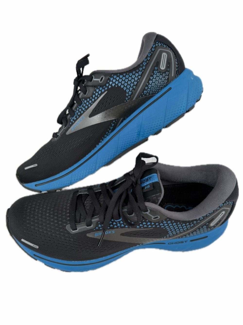 Brooks Men’s Ghost 14 Running Shoe - Black/Blue - size 9 D